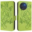 For Doogee Note 59 / Note 59 Pro Embossed Rose RFID Anti-theft Leather Phone Case(Green) - 2