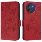 For Doogee Note 59 / Note 59 Pro Embossed Rose RFID Anti-theft Leather Phone Case(Red) - 2