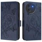 For Doogee Note 59 / Note 59 Pro Embossed Rose RFID Anti-theft Leather Phone Case(Dark Blue) - 2