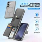 For Samsung Galaxy S25 5G DUX DUCIS Lawa Series 2 in 1 Wallet Zipper Detachable MagSafe Phone Case with Lanyard(Grey) - 2
