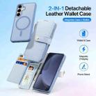 For Samsung Galaxy S25+ 5G DUX DUCIS Lawa Series 2 in 1 Wallet Zipper Detachable MagSafe Phone Case with Lanyard(Light Blue) - 2