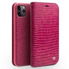 For iPhone 11 Pro QIALINO Crocodile Texture Horizontal Flip Leather Case with Wallet & Card Slots(Rose Red) - 1