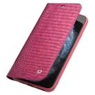 For iPhone 11 Pro Max QIALINO Crocodile Texture Horizontal Flip Leather Case with Wallet & Card Slots(Rose Red) - 3