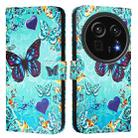 For Sharp Aquos R9 Pro SH-54E Colored Drawing Pattern Plain Weave Leather Phone Case(Love Butterfly) - 2