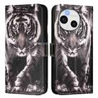 For Sharp Aquos Sense9 Plus Colored Drawing Pattern Plain Weave Leather Phone Case(Black And White Tiger) - 2