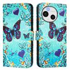 For Sharp Aquos Sense9 Plus Colored Drawing Pattern Plain Weave Leather Phone Case(Love Butterfly) - 2