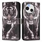 For Sharp Aquos Sense9 Colored Drawing Pattern Plain Weave Leather Phone Case(Black And White Tiger) - 2