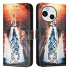 For Sharp Aquos Sense9 Colored Drawing Pattern Plain Weave Leather Phone Case(Cats And Tigers) - 2