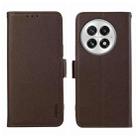 For OnePlus 13 ABEEL Side-Magnetic Litchi Pattern Leather RFID Phone Case(Brown) - 1