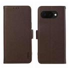 For Google Pixel 9a ABEEL Side-Magnetic Litchi Pattern Leather RFID Phone Case(Brown) - 1