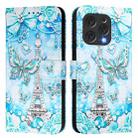 For Doogee N55 Plus Colored Drawing Pattern Plain Weave Leather Phone Case(Tower Butterfly) - 2