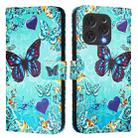 For Doogee N55 Plus Colored Drawing Pattern Plain Weave Leather Phone Case(Love Butterfly) - 2