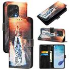 For Doogee N55 Plus Colored Drawing Pattern Plain Weave Leather Phone Case(Cats And Tigers) - 1