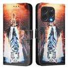 For Doogee N55 Plus Colored Drawing Pattern Plain Weave Leather Phone Case(Cats And Tigers) - 2