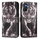For Cubot P50 Colored Drawing Pattern Plain Weave Leather Phone Case(Black And White Tiger) - 2