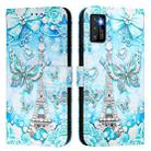 For Cubot P50 Colored Drawing Pattern Plain Weave Leather Phone Case(Tower Butterfly) - 2