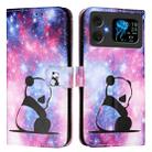 For Cubot A20 Colored Drawing Pattern Plain Weave Leather Phone Case(Baby Panda) - 1