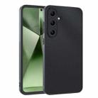 For Samsung Galaxy S24 FE 5G Ultra-thin Plain Skin Leather Phone Case(Black) - 1