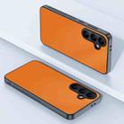 For Samsung Galaxy S24 FE 5G Ultra-thin Plain Skin Leather Phone Case(Orange) - 2