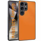 For Samsung Galaxy S24 Ultra 5G Ultra-thin Plain Skin Leather Phone Case(Orange) - 1