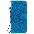 For Xiaomi Redmi 9 Sun Embossing Pattern Horizontal Flip Leather Case with Card Slot & Holder & Wallet & Lanyard(Blue) - 2