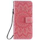For Xiaomi Redmi 10X 5G / 10X Pro 5G Sun Embossing Pattern Horizontal Flip Leather Case with Card Slot & Holder & Wallet & Lanyard(Pink) - 2