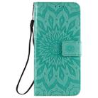 For Xiaomi Redmi 10X 5G / 10X Pro 5G Sun Embossing Pattern Horizontal Flip Leather Case with Card Slot & Holder & Wallet & Lanyard(Green) - 2