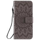 For Xiaomi Redmi 10X 5G / 10X Pro 5G Sun Embossing Pattern Horizontal Flip Leather Case with Card Slot & Holder & Wallet & Lanyard(Grey) - 2