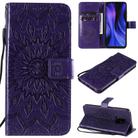 For Xiaomi Redmi 10X 5G / 10X Pro 5G Sun Embossing Pattern Horizontal Flip Leather Case with Card Slot & Holder & Wallet & Lanyard(Purple) - 1