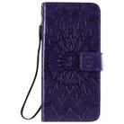For Xiaomi Redmi 10X 5G / 10X Pro 5G Sun Embossing Pattern Horizontal Flip Leather Case with Card Slot & Holder & Wallet & Lanyard(Purple) - 2