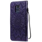 For Xiaomi Redmi 10X 5G / 10X Pro 5G Sun Embossing Pattern Horizontal Flip Leather Case with Card Slot & Holder & Wallet & Lanyard(Purple) - 3