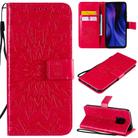 For Xiaomi Redmi 10X 5G / 10X Pro 5G Sun Embossing Pattern Horizontal Flip Leather Case with Card Slot & Holder & Wallet & Lanyard(Red) - 1