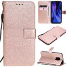 For Xiaomi Redmi 10X 5G / 10X Pro 5G Sun Embossing Pattern Horizontal Flip Leather Case with Card Slot & Holder & Wallet & Lanyard(Rose Gold) - 1