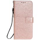 For Xiaomi Redmi 10X 5G / 10X Pro 5G Sun Embossing Pattern Horizontal Flip Leather Case with Card Slot & Holder & Wallet & Lanyard(Rose Gold) - 2