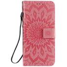 For Xiaomi Mi 10 Lite 5G Sun Embossing Pattern Horizontal Flip Leather Case with Card Slot & Holder & Wallet & Lanyard(Pink) - 2