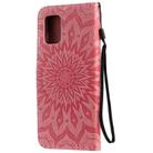 For Xiaomi Mi 10 Lite 5G Sun Embossing Pattern Horizontal Flip Leather Case with Card Slot & Holder & Wallet & Lanyard(Pink) - 3