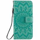 For Xiaomi Mi 10 Lite 5G Sun Embossing Pattern Horizontal Flip Leather Case with Card Slot & Holder & Wallet & Lanyard(Green) - 2