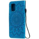 For Xiaomi Mi 10 Lite 5G Sun Embossing Pattern Horizontal Flip Leather Case with Card Slot & Holder & Wallet & Lanyard(Blue) - 3