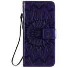 For Xiaomi Mi 10 Lite 5G Sun Embossing Pattern Horizontal Flip Leather Case with Card Slot & Holder & Wallet & Lanyard(Purple) - 2