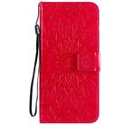 For Xiaomi Mi 10 Lite 5G Sun Embossing Pattern Horizontal Flip Leather Case with Card Slot & Holder & Wallet & Lanyard(Red) - 2