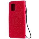 For Xiaomi Mi 10 Lite 5G Sun Embossing Pattern Horizontal Flip Leather Case with Card Slot & Holder & Wallet & Lanyard(Red) - 3