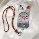 For iPhone 13 Colorful PC Hybrid TPU Phone Case with Lanyard(Penguin) - 2