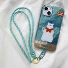 For iPhone 14 Colorful PC Hybrid TPU Phone Case with Lanyard(Polar Bear) - 2