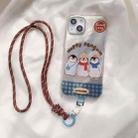 For iPhone 15 Pro Colorful PC Hybrid TPU Phone Case with Lanyard(Penguin) - 2