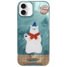 For iPhone 16 Colorful PC Hybrid TPU Phone Case with Lanyard(Polar Bear) - 1