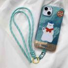 For iPhone 16 Pro Colorful PC Hybrid TPU Phone Case with Lanyard(Polar Bear) - 2