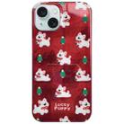 For iPhone 15 West Highlands Puppy Colorful PC Hybrid TPU Phone Case with Lanyard(Red) - 1