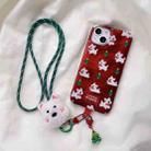 For iPhone 15 Pro West Highlands Puppy Colorful PC Hybrid TPU Phone Case with Lanyard(Red) - 2
