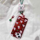 For iPhone 15 Pro West Highlands Puppy Colorful PC Hybrid TPU Phone Case with Lanyard(Red) - 3