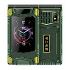 M7+ 4G Dual Screen Flip Elder Rugged Phone, 2.8 inch Inner, 2.4 inch Outer, 6800mAh Battery, 24 Keys, Flashlight, Network: 4G, Dual SIM, SOS, Plug:US Plug(Green) - 1